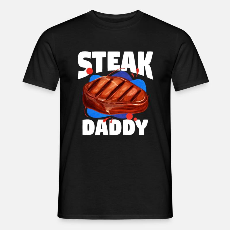 Steak - Männer T-Shirt - Schwarz