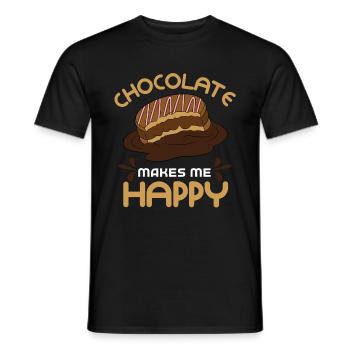 Schokolade Macht mich glücklich - Männer T-Shirt - Schwarz - Vorne - AI Model Male 178 light (178cm)