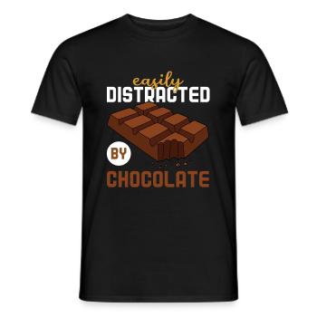 Leicht Von Schokolade abgelenkt - Männer T-Shirt - Schwarz - Vorne - AI Model Male 178 light (178cm)