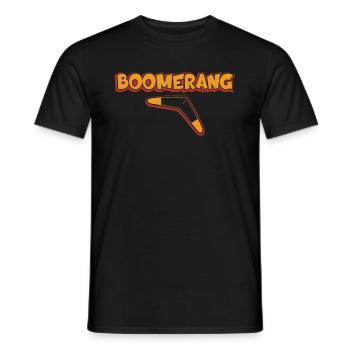 Boomerang - Men's T-Shirt - black - Front - AI Model Male 178 light (178cm)