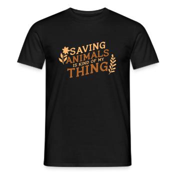 Rescue, adopt, care for animals - Men's T-Shirt - black - Front - AI Model Male 178 light (178cm)