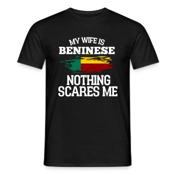 Bénin Épouse - T-shirt homme - noir - Devant - AI Model Male 178 light (178cm)