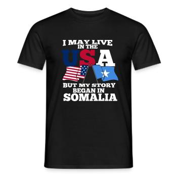 Somalia - Männer T-Shirt - Schwarz - Vorne - AI Model Male 178 light (178cm)