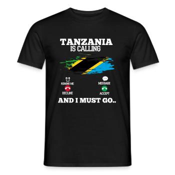 Tanzania - Men's T-Shirt - black - Front - AI Model Male 178 light (178cm)