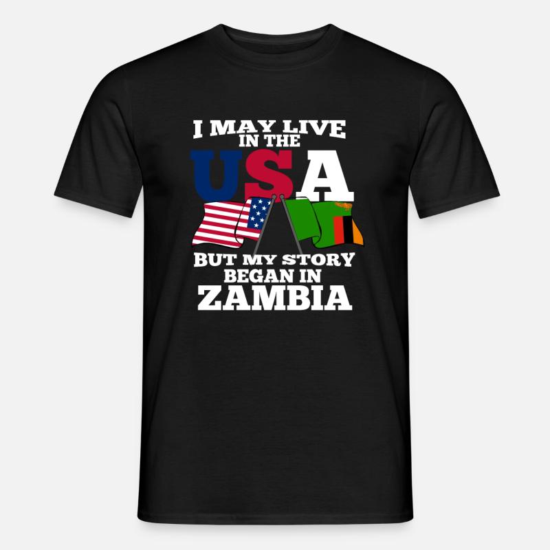 Sambia - Männer T-Shirt - Schwarz