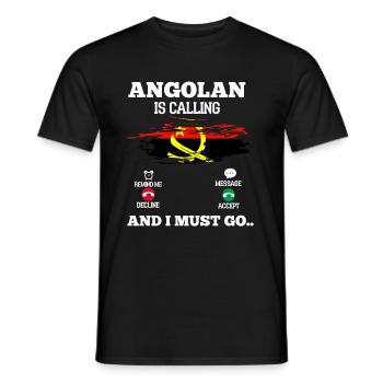 Angola - T-shirt homme - noir - Devant - AI Model Male 178 light (178cm)
