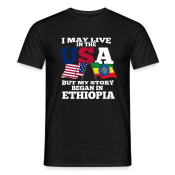 Ethiopie Etats-Unis - T-shirt homme - noir - Devant - AI Model Male 178 light (178cm)
