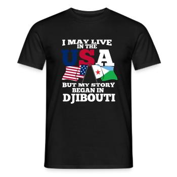 Djibouti America Usa Gift - Men's T-Shirt - black - Front - AI Model Male 178 light (178cm)