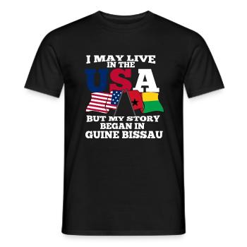 Guinea Bissau America Usa Gift - Men's T-Shirt - black - Front - AI Model Male 178 light (178cm)