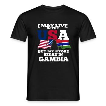 Gambia America Usa Gift - Men's T-Shirt - black - Front - AI Model Male 178 light (178cm)