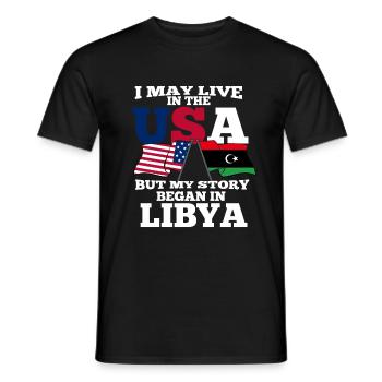Libya Amerika Usa Geschenk - Männer T-Shirt - Schwarz - Vorne - AI Model Male 178 light (178cm)