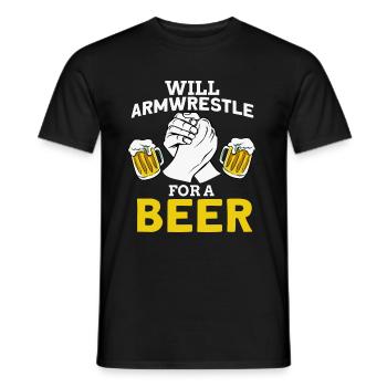 Armdrücken - Männer T-Shirt - Schwarz - Vorne - AI Model Male 178 light (178cm)