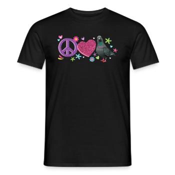 Frieden Liebe Tauben - Männer T-Shirt - Schwarz - Vorne - AI Model Male 178 light (178cm)