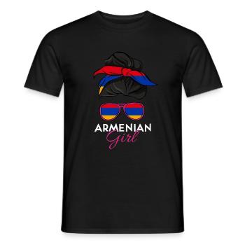 Fille arménienne - T-shirt homme - noir - Devant - AI Model Male 178 light (178cm)