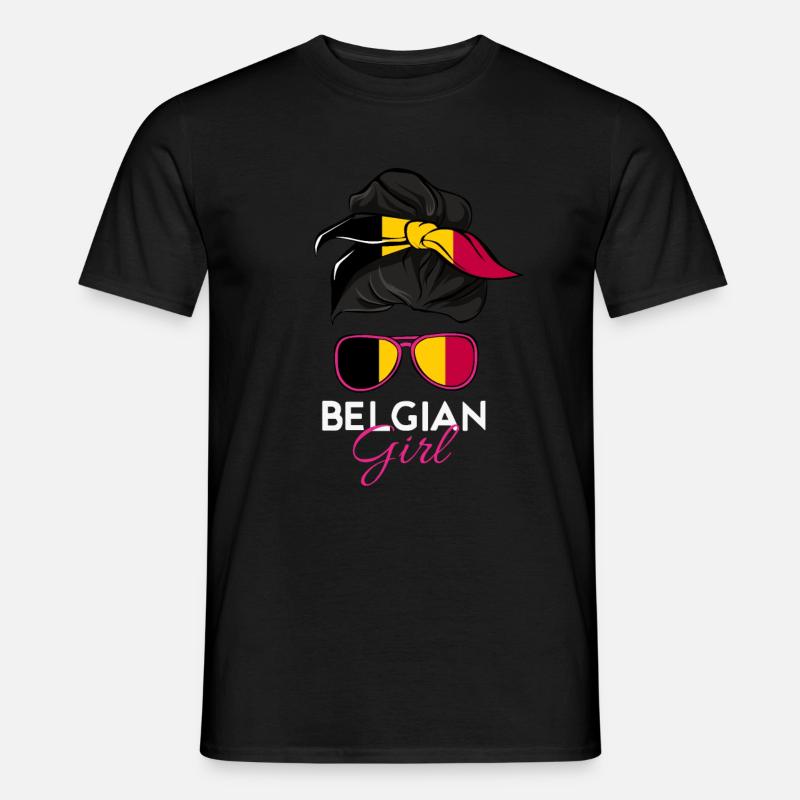 Belgisches Mädchen - Männer T-Shirt - Schwarz