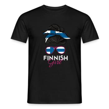 Filles finlandaises - T-shirt homme - noir - Devant - AI Model Male 178 light (178cm)