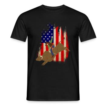 Taureaux équitation rodéo cadeau - T-shirt homme - noir - Devant - AI Model Male 178 light (178cm)