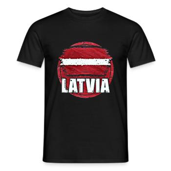 Lettonie - T-shirt homme - noir - Devant - AI Model Male 178 light (178cm)