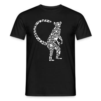Lémuriens Madagascar Lémurien à queue annelée Filles Lémurien Dames - T-shirt homme - noir - Devant - AI Model Male 178 light (178cm)
