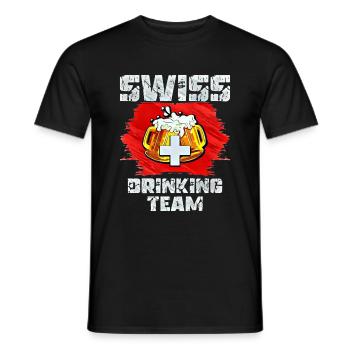 Schweiz Trink Team - Männer T-Shirt - Schwarz - Vorne - AI Model Male 178 light (178cm)