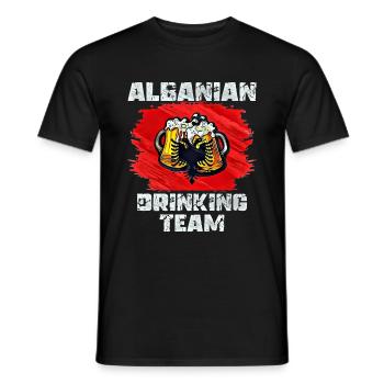Équipe de beuverie d’Albanie - T-shirt homme - noir - Devant - AI Model Male 178 light (178cm)