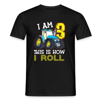 3 cadeau drôle de tracteur d’anniversaire - T-shirt homme - noir - Devant - AI Model Male 178 light (178cm)