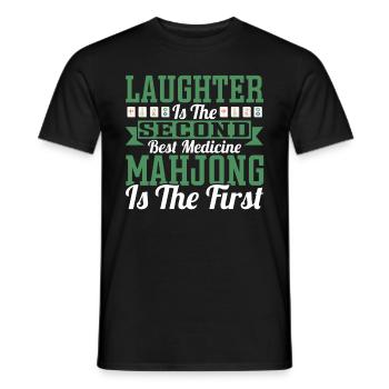 Cadeau pour les fans de Mahjong - T-shirt homme - noir - Devant - AI Model Male 178 light (178cm)