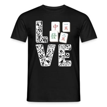 Cadeau pour les fans de Mahjong - T-shirt homme - noir - Devant - AI Model Male 178 light (178cm)
