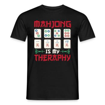 Cadeau pour les fans de Mahjong - T-shirt homme - noir - Devant - AI Model Male 178 light (178cm)