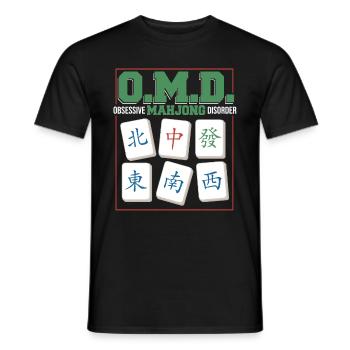 Cadeau pour les fans de Mahjong - T-shirt homme - noir - Devant - AI Model Male 178 light (178cm)