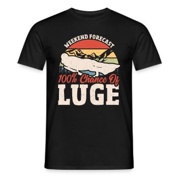 Prédiction du week-end : 100 chances de luge - T-shirt homme - noir - Devant - AI Model Male 178 light (178cm)