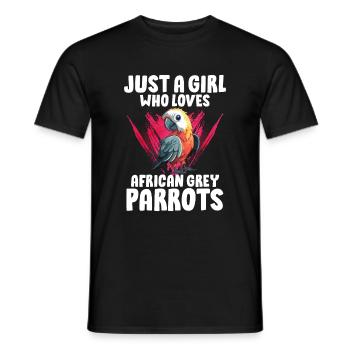 Cadeau de perroquet gris africain - T-shirt homme - noir - Devant - AI Model Male 178 light (178cm)
