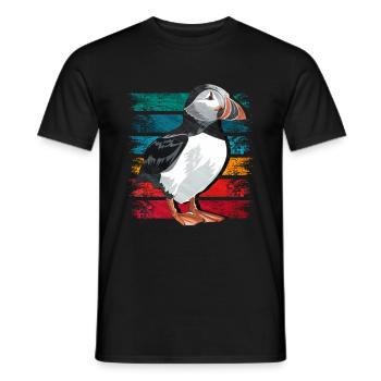Gift for Atlantic Puffins - Men's T-Shirt - black - Front - AI Model Male 178 light (178cm)