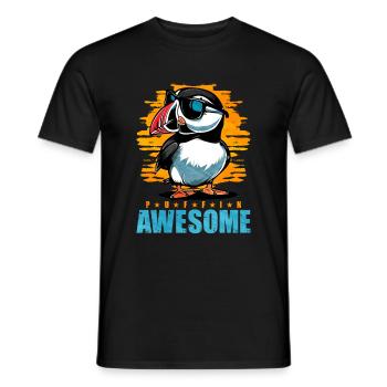 Puffin Bird Gift - Men's T-Shirt - black - Front - AI Model Male 178 light (178cm)