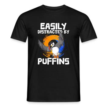 Puffin Bird Gift - Men's T-Shirt - black - Front - AI Model Male 178 light (178cm)