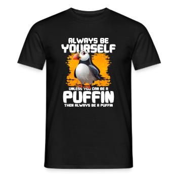 Puffin Bird Gift - Men's T-Shirt - black - Front - AI Model Male 178 light (178cm)