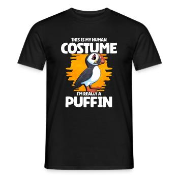 Puffin Bird Gift - Men's T-Shirt - black - Front - AI Model Male 178 light (178cm)