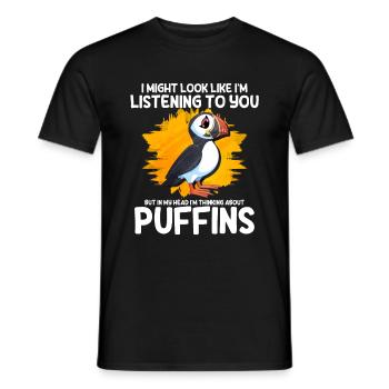 Puffin Bird Gift - Men's T-Shirt - black - Front - AI Model Male 178 light (178cm)