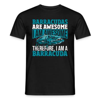 Cadeau pour les amateurs de poissons Barracuda - T-shirt homme - noir - Devant - AI Model Male 178 light (178cm)