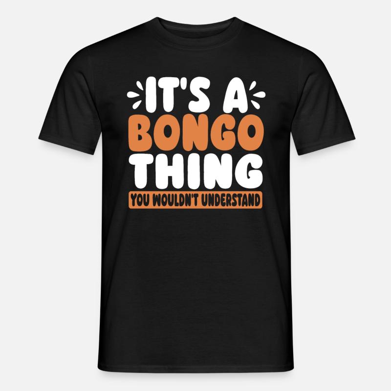 Bongo Musik Geschenk - Männer T-Shirt - Schwarz