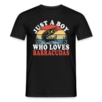 Cadeau pour les amateurs de poissons Barracuda - T-shirt homme - noir - Devant - AI Model Male 178 light (178cm)