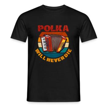 Accordéon Polka musique cadeau - T-shirt homme - noir - Devant - AI Model Male 178 light (178cm)