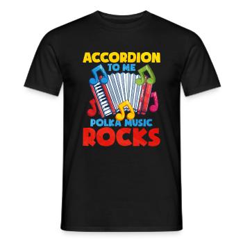 Accordion Polka Music Gift - Men's T-Shirt - black - Front - AI Model Male 178 light (178cm)