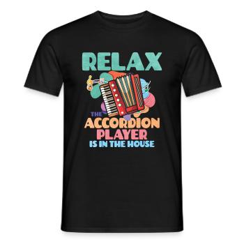 Accordion Polka Music Gift - Men's T-Shirt - black - Front - AI Model Male 178 light (178cm)