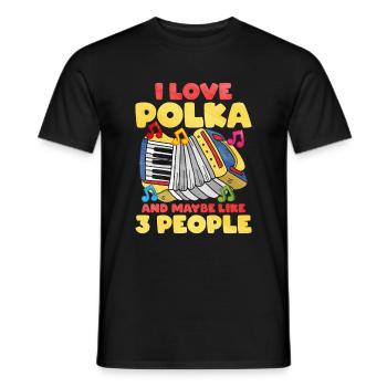 Accordion Polka Music Gift - Men's T-Shirt - black - Front - AI Model Male 178 light (178cm)