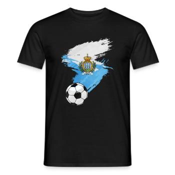 San Marino Soccer Soccer Flag - Men's T-Shirt - black - Front - AI Model Male 178 light (178cm)