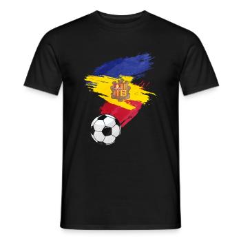 Andorre Soccer Football Drapeau - T-shirt homme - noir - Devant - AI Model Male 178 light (178cm)