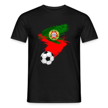 Portugal Soccer Drapeau de football - T-shirt homme - noir - Devant - AI Model Male 178 light (178cm)