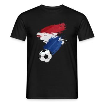 Drapeau néerlandais de football - T-shirt homme - noir - Devant - AI Model Male 178 light (178cm)