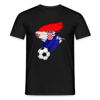 Kroatien Fußball Flagge - Männer T-Shirt - Schwarz - Vorne - AI Model Male 178 light (178cm)